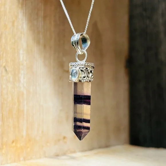 Fluorite & Moonstone Necklace - Picture 10 of 13